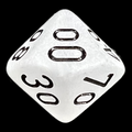 Chessex Frosted Clear & Black Percentile Dice