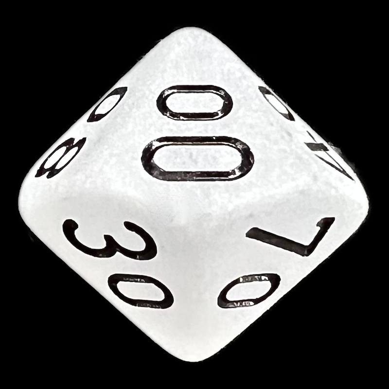 Chessex Frosted Clear & Black Percentile Dice