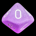 Chessex Frosted Purple & White D10 Dice - Discontinued
