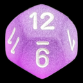 Chessex Frosted Purple & White D12 Dice - Discontinued