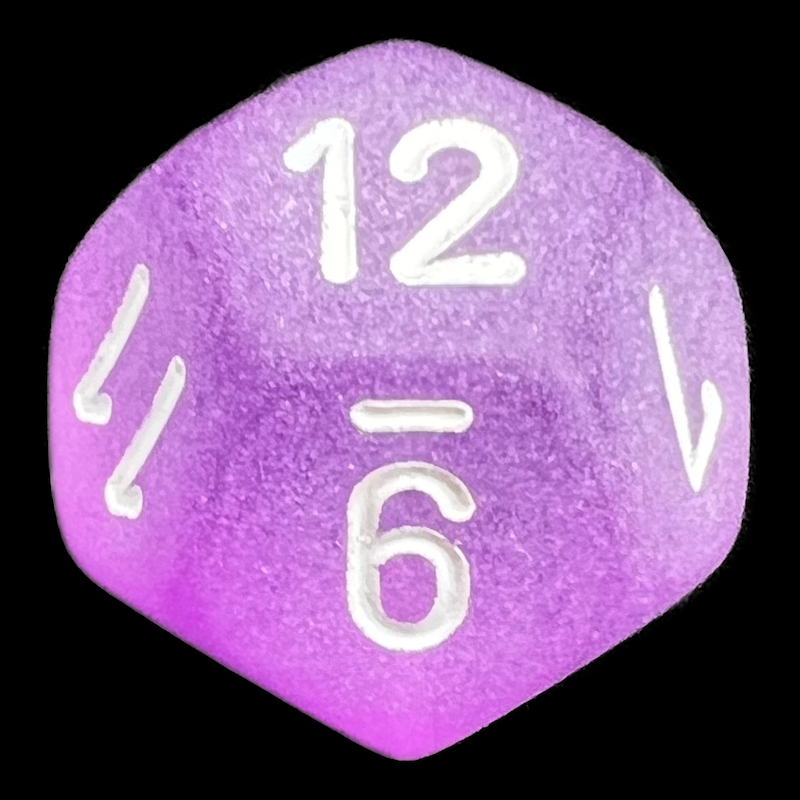 Chessex Frosted Purple & White D12 Dice - Discontinued
