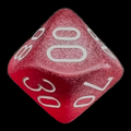 Chessex Frosted Red & White Percentile Dice - Discontinued