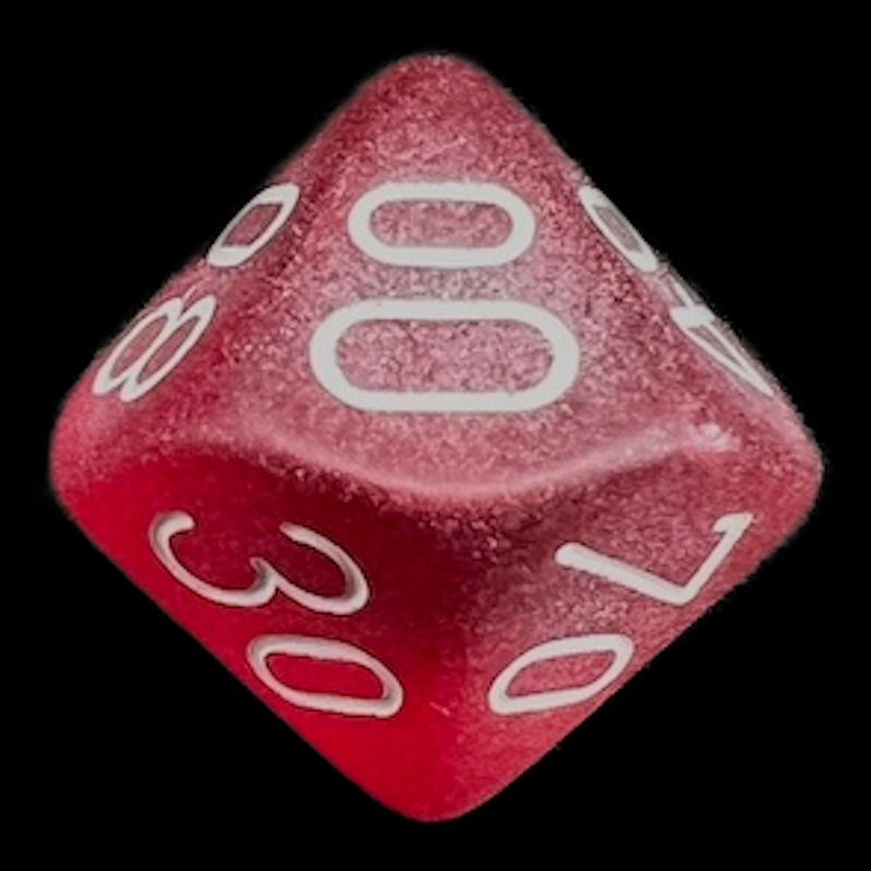 Chessex Frosted Red & White Percentile Dice - Discontinued
