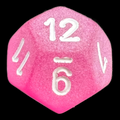Chessex Frosted Pink & White D12 Dice - Discontinued