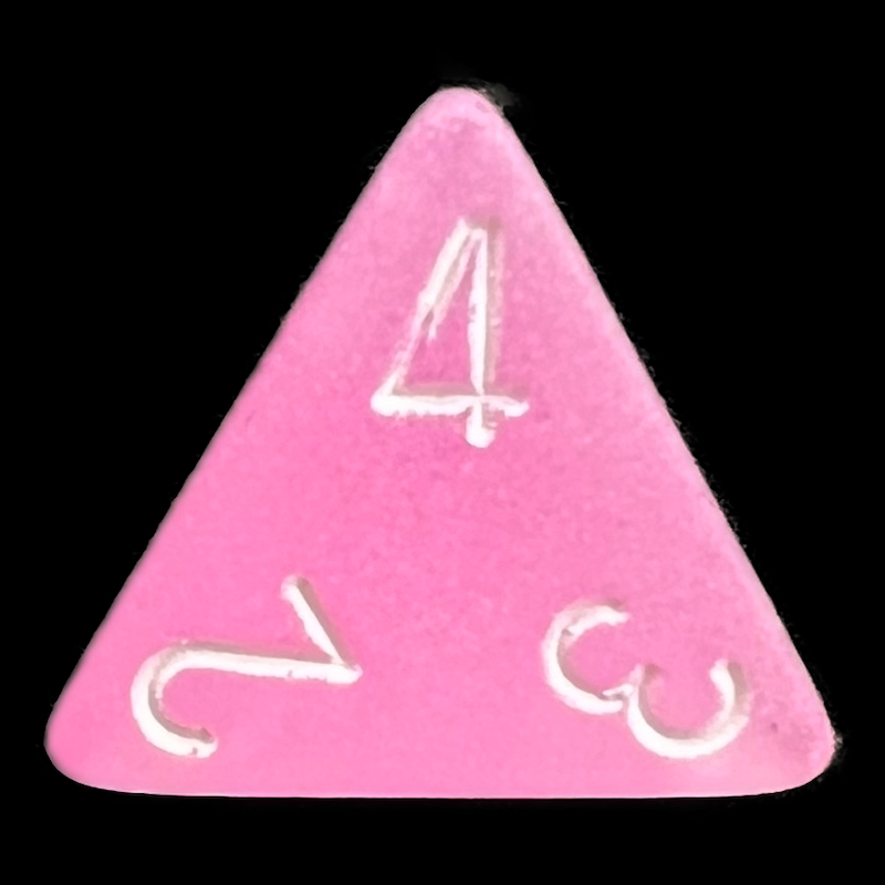 Chessex Frosted Pink & White D4 Dice - Discontinued