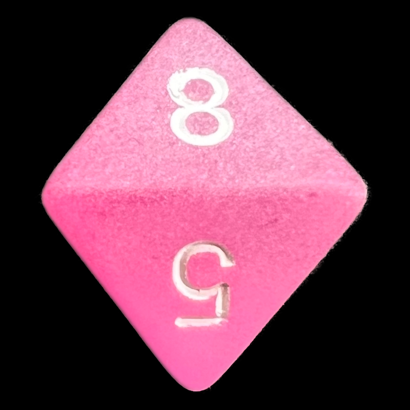 Chessex Frosted Pink & White D8 Dice - Discontinued
