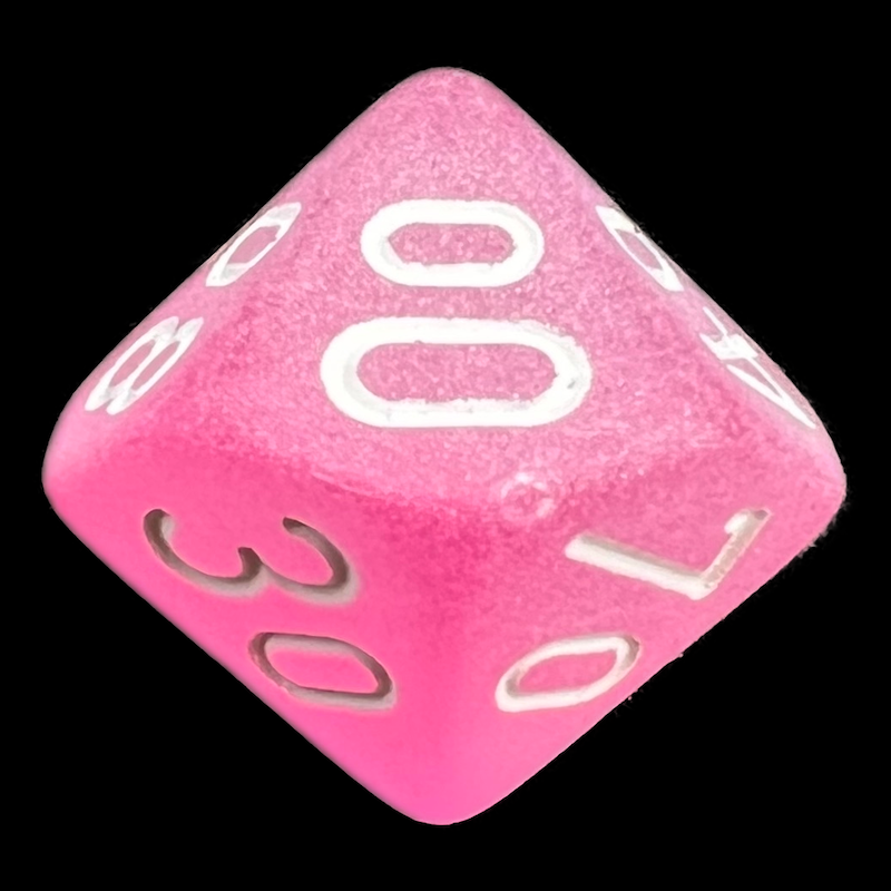 Chessex Frosted Pink & White Percentile Dice - Discontinued