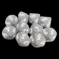 Chessex Frosted Smoke & White 10 x D10 Dice Set - Discontinued