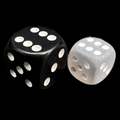 Chessex Frosted Smoke & White 12mm D6 Spot Dice - Discontinued