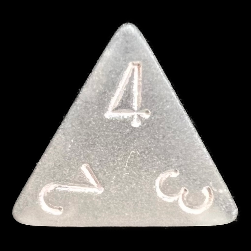 Chessex Frosted Smoke & White D4 Dice - Discontinued
