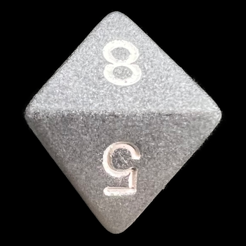 Chessex Frosted Smoke & White D8 Dice - Discontinued