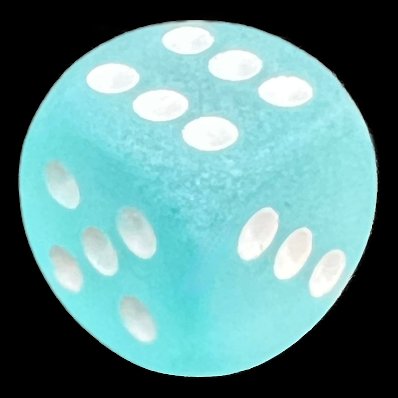 Chessex Frosted Teal & White 16mm D6 Spot Dice