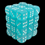 Chessex Frosted Teal & White 36 x D6 Dice Set