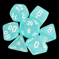 Chessex Frosted Teal & White 7 Dice Polyset