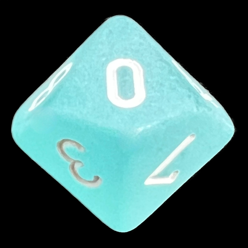 Chessex Frosted Teal & White D10 Dice