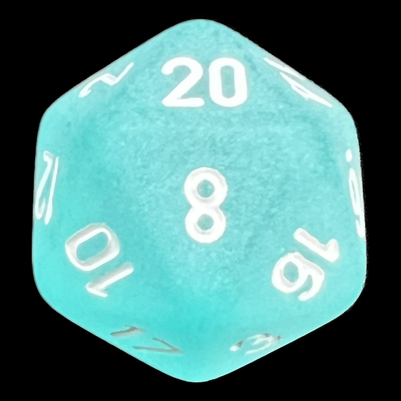 Chessex Frosted Teal & White D20 Dice