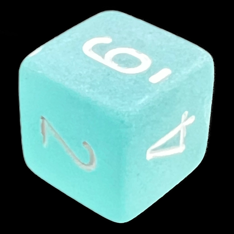 Chessex Frosted Teal & White D6 Dice