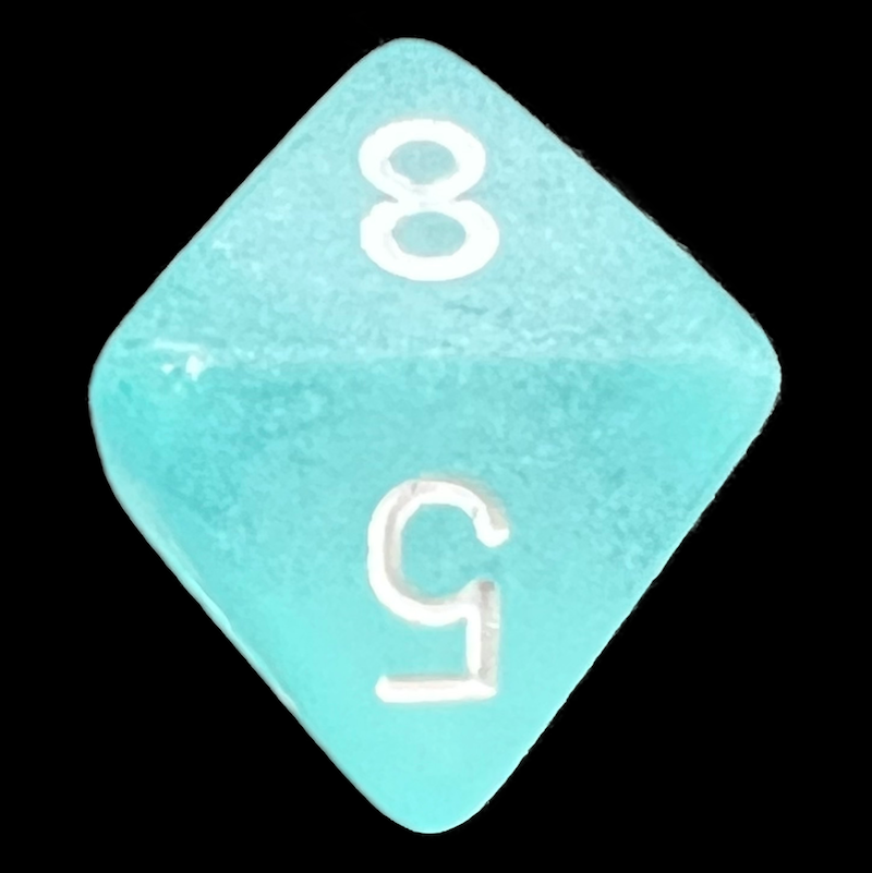 Chessex Frosted Teal & White D8 Dice