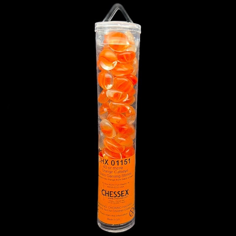 Chessex Cats Eye Orange Glass Gaming Stones