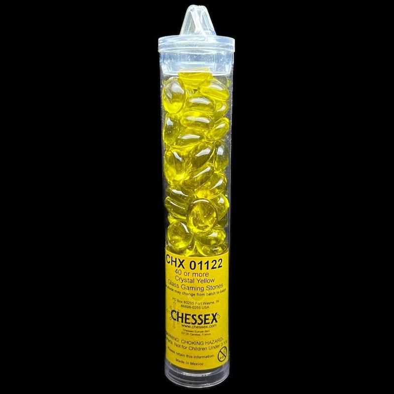 Chessex Crystal Yellow Glass Gaming Stones