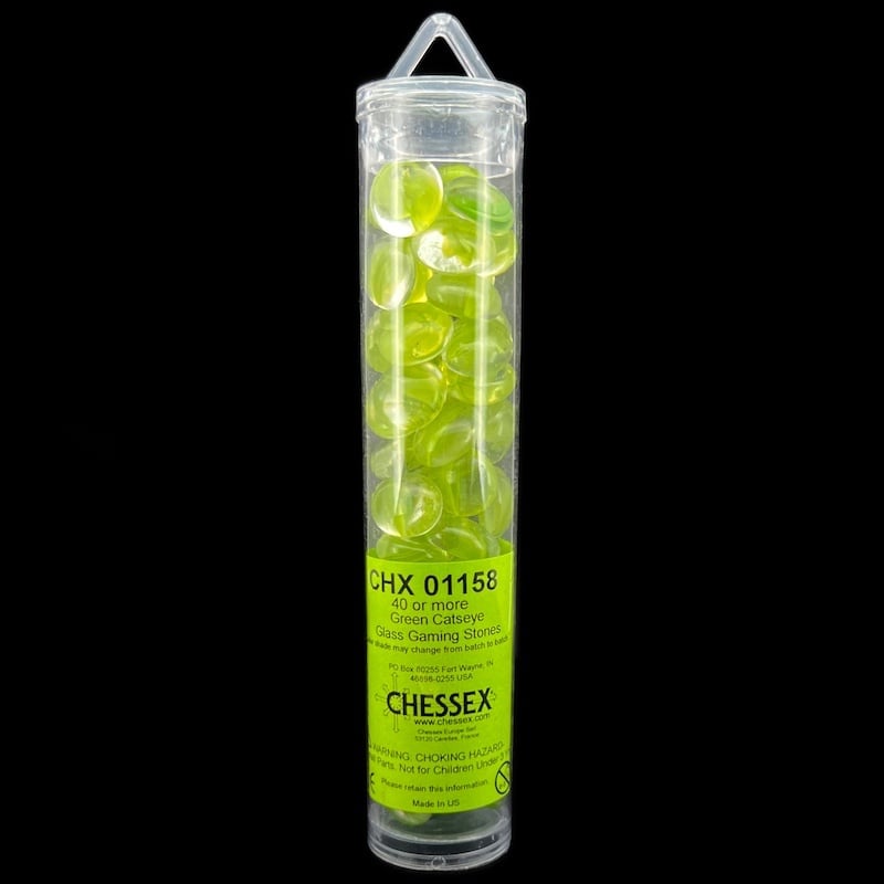 Chessex Catseye Green Glass Gaming Stones