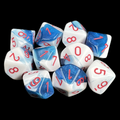 Chessex Gemini Astral Blue & White 10 x D10 Dice Set - Discontinued
