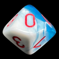 Chessex Gemini Astral Blue & White D10 Dice - Discontinued