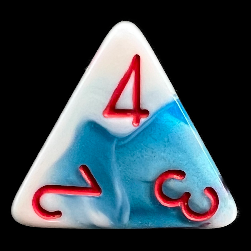 Chessex Gemini Astral Blue & White D4 Dice - Discontinued