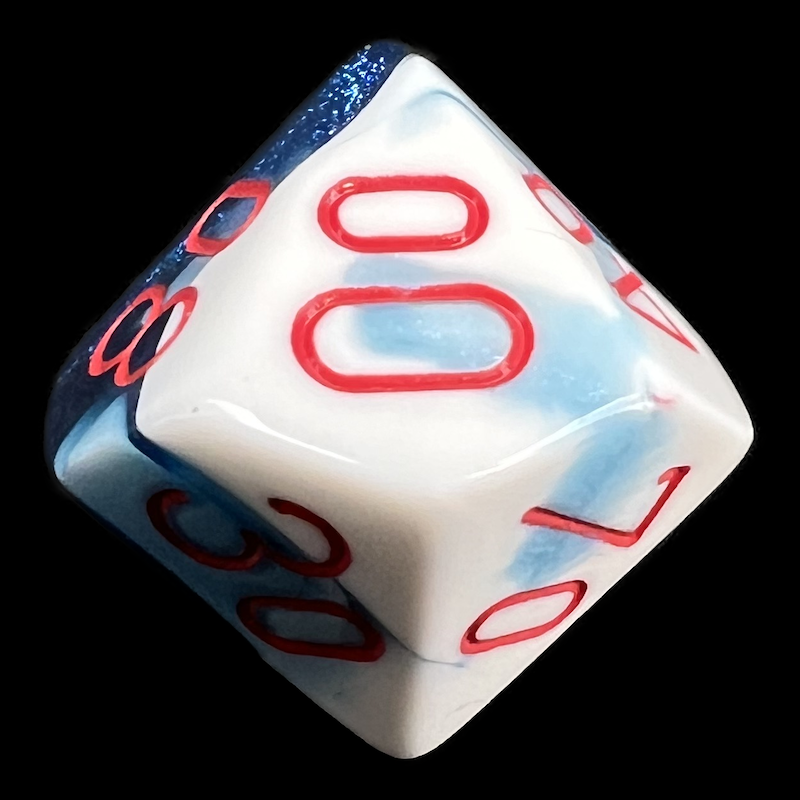Chessex Gemini Astral Blue & White Percentile Dice - Discontinued