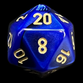 Chessex Gemini Black & Blue D20 Dice