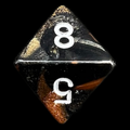 Chessex Gemini Black & Copper D8 Dice - Discontinued