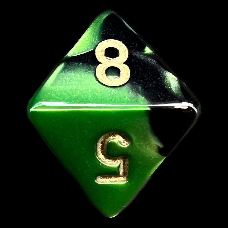 Chessex Gemini Black & Green D8 Dice