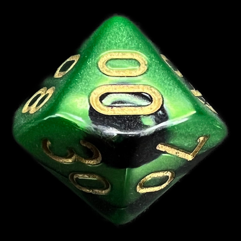 Chessex Gemini Black & Green Percentile Dice