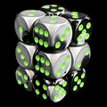 Chessex Gemini Black & Grey 12 x D6 Dice Set