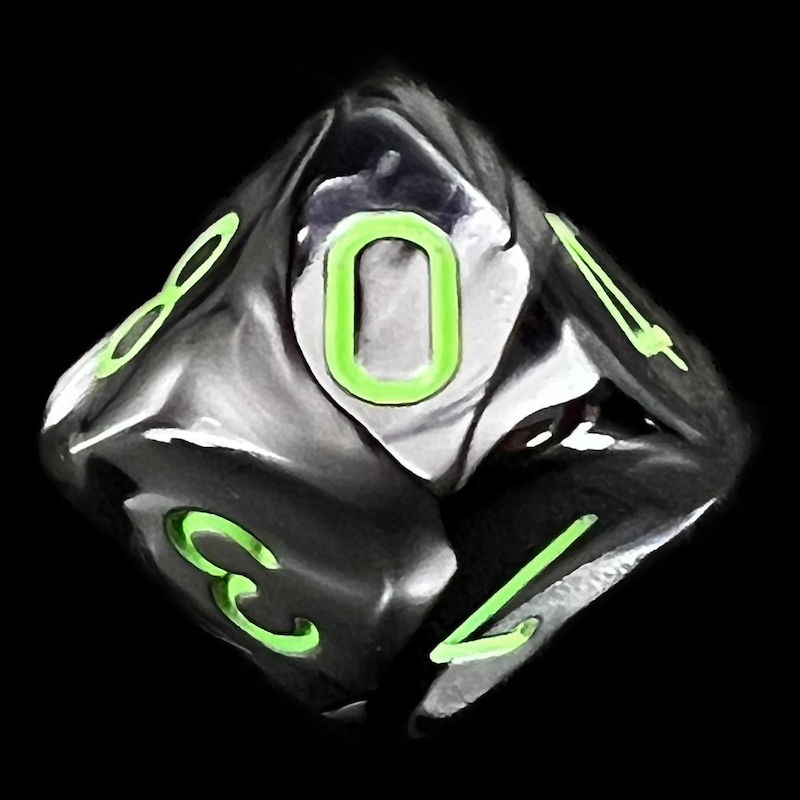 Chessex Gemini Black & Grey D10 Dice