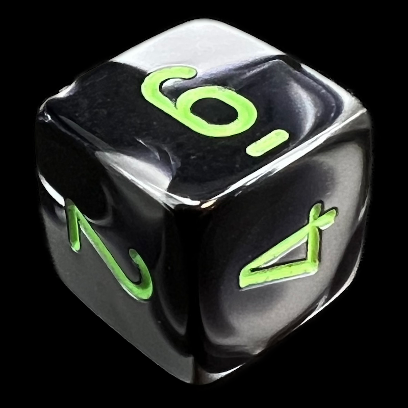 Chessex Gemini Black & Grey D6 Dice