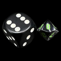 Chessex Gemini Black & Grey MINI-HEDRAL D10 Dice
