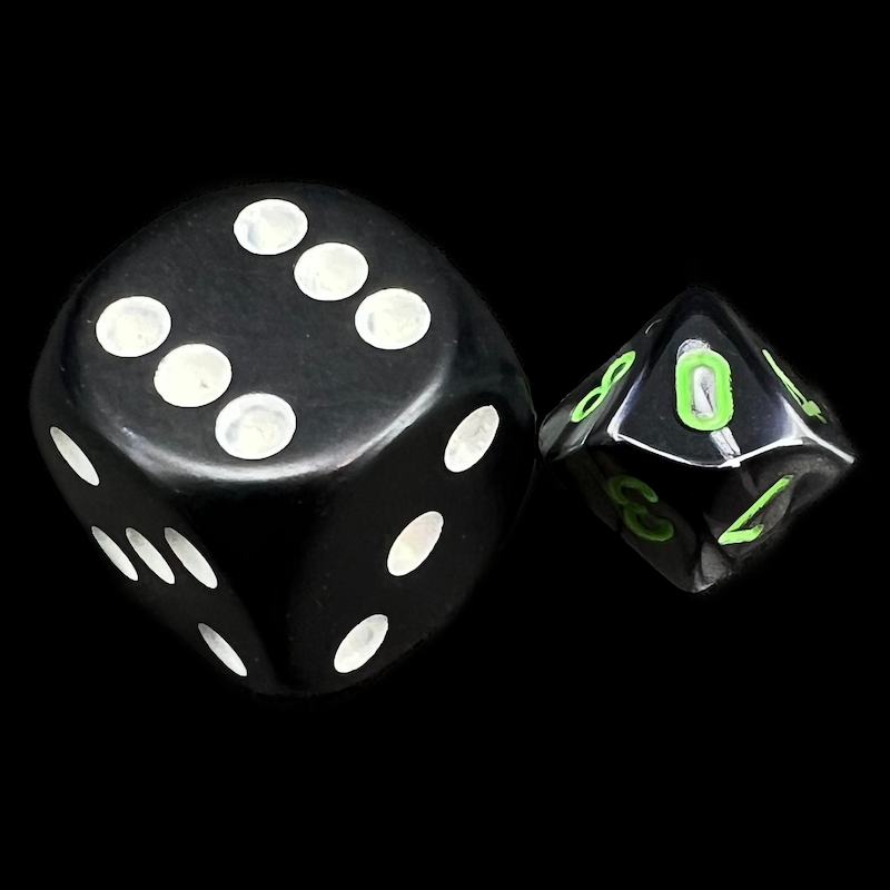 Chessex Gemini Black & Grey MINI-HEDRAL D10 Dice