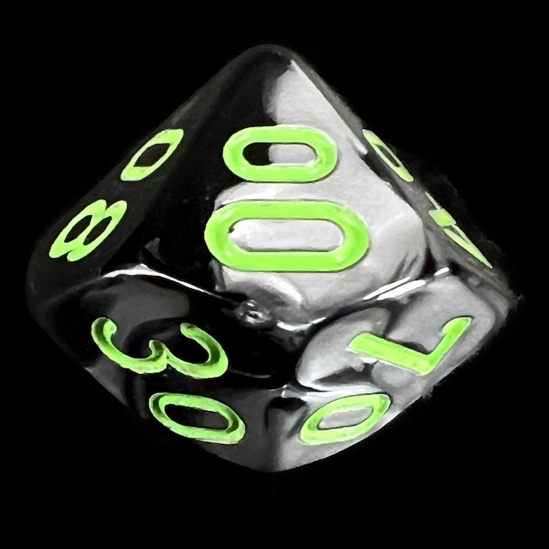 Chessex Gemini Black & Grey Percentile Dice