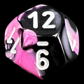 Chessex Gemini Black & Pink D12 Dice