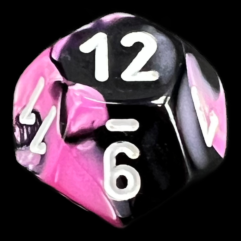 Chessex Gemini Black & Pink D12 Dice