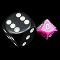 Chessex Gemini Black & Pink MINI-HEDRAL D10 Dice