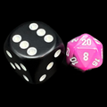 Chessex Gemini Black & Pink MINI-HEDRAL D20 Dice