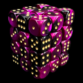 Chessex Gemini Black & Purple 36 x D6 Dice Set