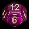 Chessex Gemini Black & Purple D12 Dice