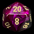 Chessex Gemini Black & Purple D20 Dice