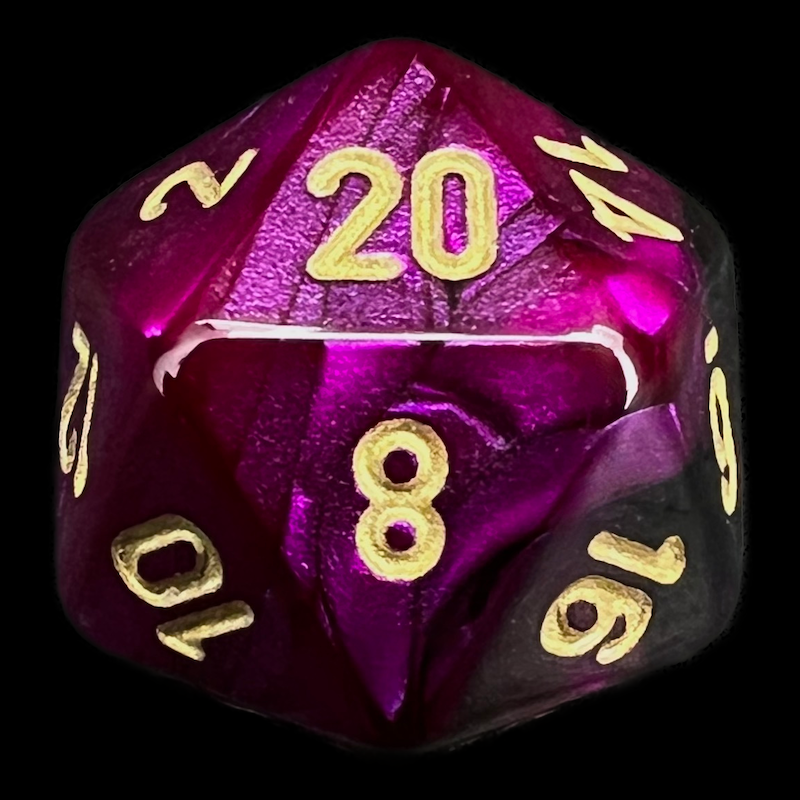 Chessex Gemini Black & Purple D20 Dice