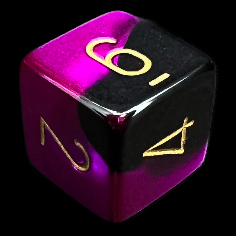 Chessex Gemini Black & Purple D6 Dice