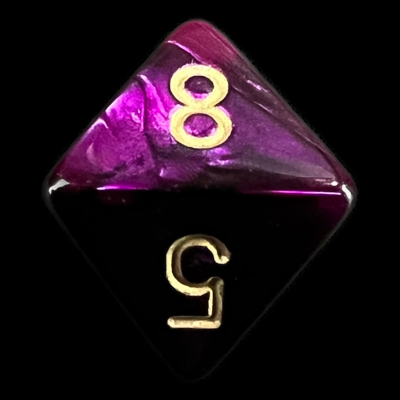 Chessex Gemini Black & Purple D8 Dice