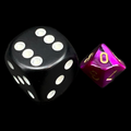Chessex Gemini Black & Purple MINI-HEDRAL D10 Dice